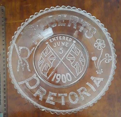 `Reserved For Hanbru`. Boer War Large Glass Plate Commemorating `Roberts Entering Pretoria`.