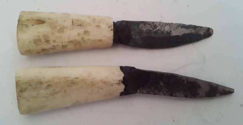 Superb Early Nepalese Gurkha Kukri With Engraved Blade And Bone Handle.