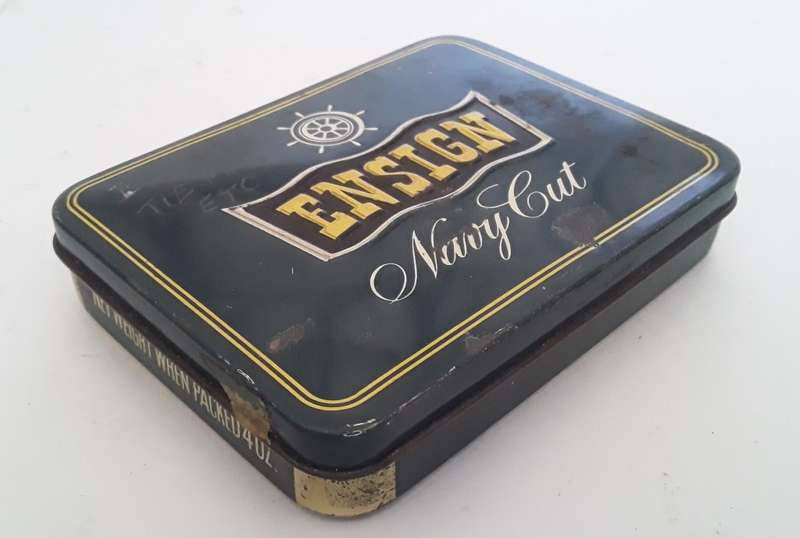 Vintage `Ensign Navy Cut` Tin. Manufactured In Rustenburg, SA.