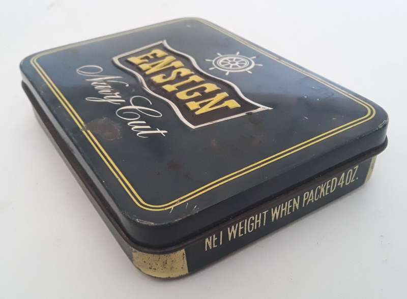 Vintage `Ensign Navy Cut` Tin. Manufactured In Rustenburg, SA.