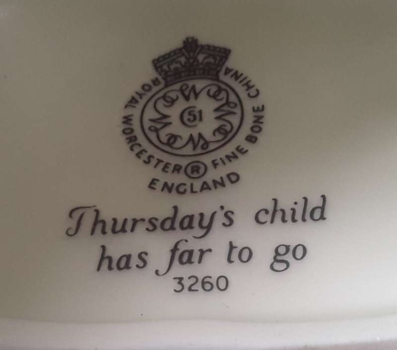 Royal Worcester `Thursday`s Child Has Far To Go` Figurine. No 3260. 15.5 cm.
