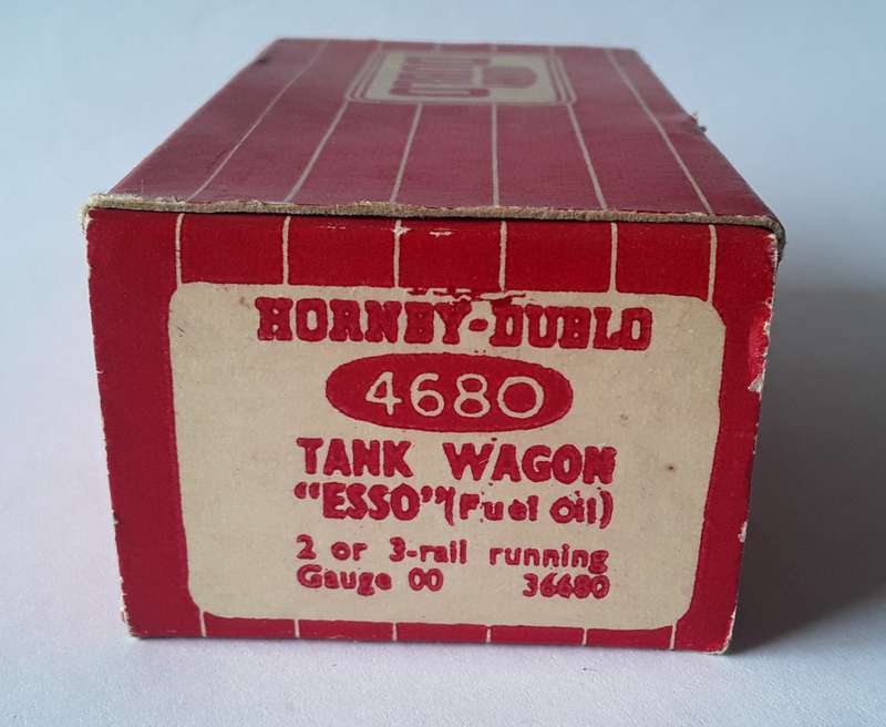 Hornby Dublo D1 Tank Wagon. `ESSO`, Black. No : 4680. Mint in box.