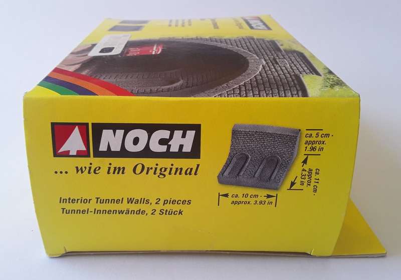 Noch Interior Tunnel Walls - 2-piece set (10cm). HO scale. Mint in box.