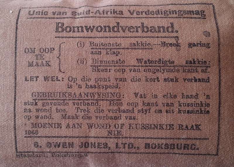 Rare WW2 Union Of SA Defence Force Shell Dressing & First Field Dressing. Dated 1940 and 1942.