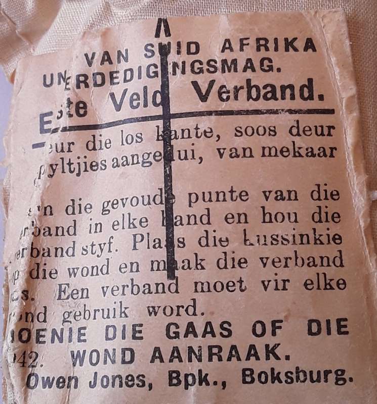 Rare WW2 Union Of SA Defence Force Shell Dressing & First Field Dressing. Dated 1940 and 1942.