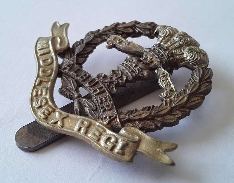 Middlesex Regiment (Duke Of Cambridge`s Own) Cap Badge. Pre 1914. Slide Intact.