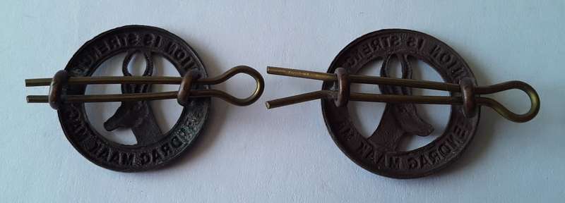 Pair Of WW2 South African Infantry Collar Badges. Lugs Intact.