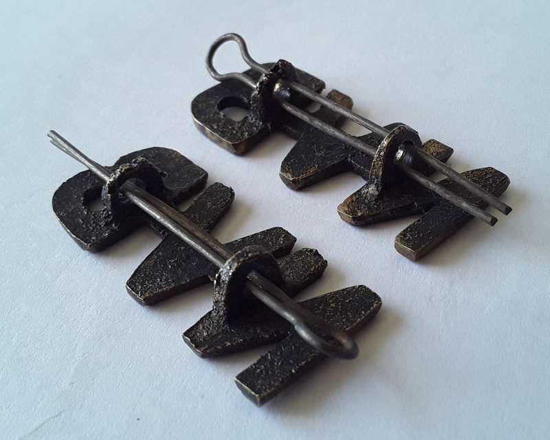 Pair SA WW2 National Volunteer Brigade Shoulder Titles. Lugs Intact.