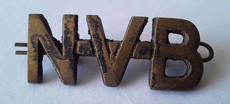 Pair SA WW2 National Volunteer Brigade Shoulder Titles. Lugs Intact.