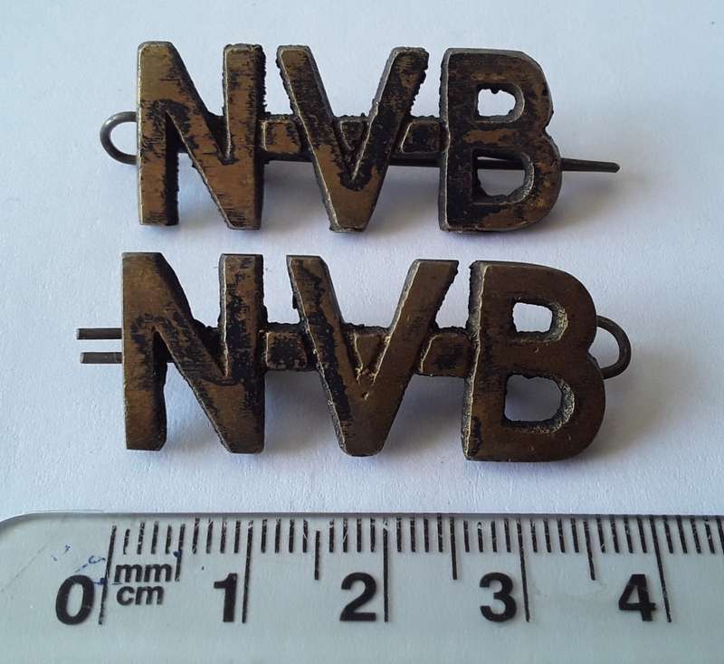 Pair SA WW2 National Volunteer Brigade Shoulder Titles. Lugs Intact.