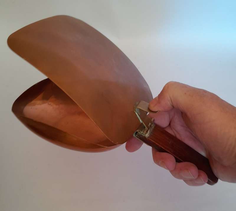 Antique Foot Warmer (Voetstofie) With Copper And Brass Coal Scoop.