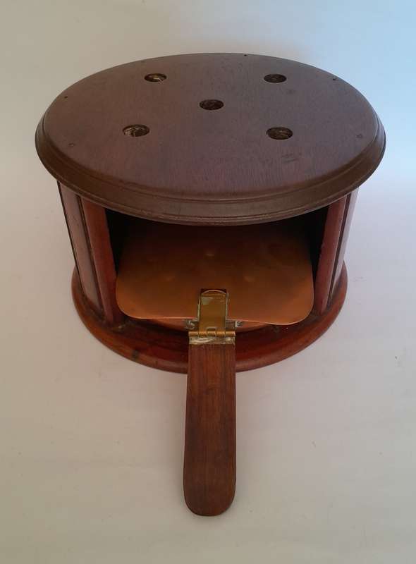 Antique Foot Warmer (Voetstofie) With Copper And Brass Coal Scoop.