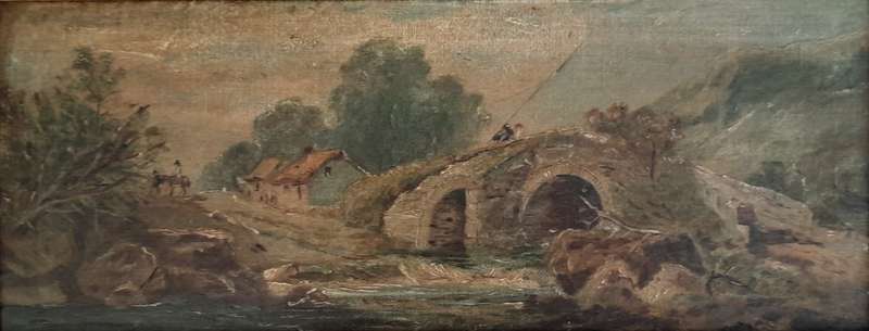 Antique Framed Oil On Canvas Landscape Signed and Dated 1904.
