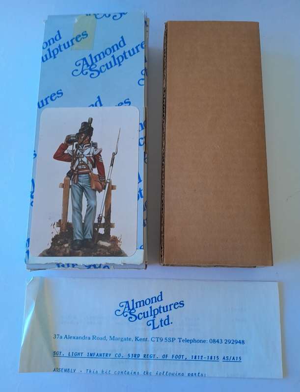 Vintage Almond Sculptures Metal Model Kit. Sgt. Light Infantry Co, 53rd Regt. of Foot, 1812-15.