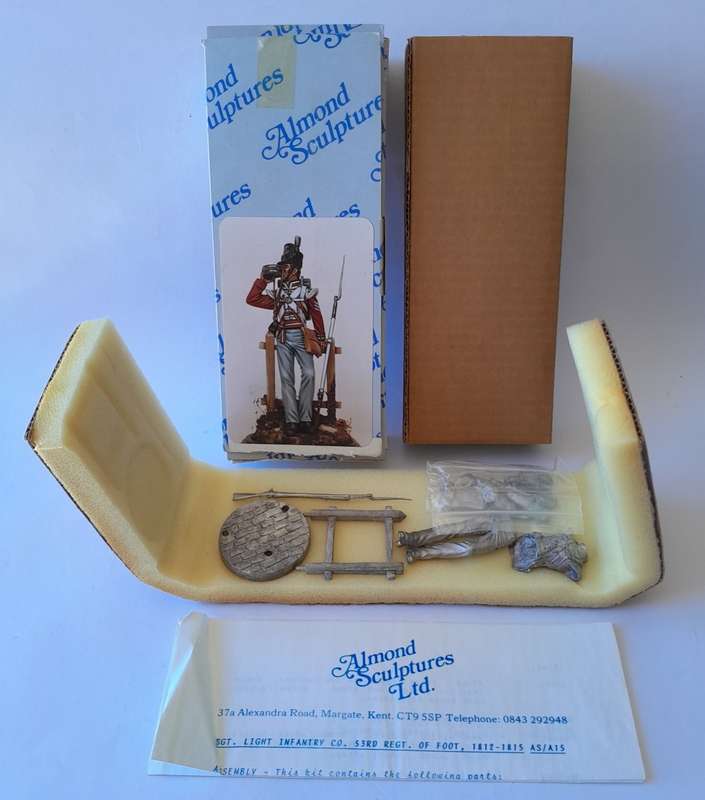 Vintage Almond Sculptures Metal Model Kit. Sgt. Light Infantry Co, 53rd Regt. of Foot, 1812-15.