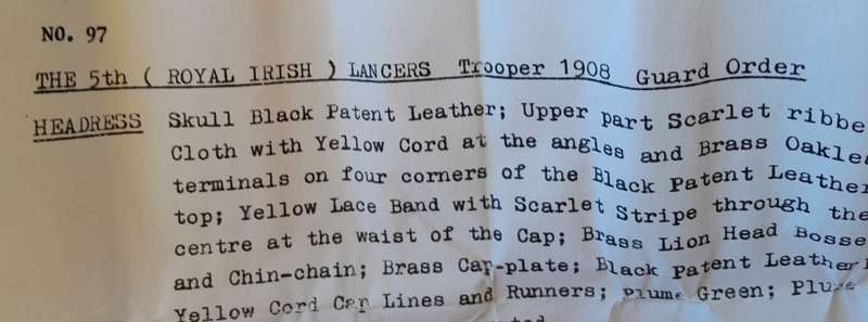 Vintage Stadden Collection Metal Model Kit. 5th (Royal Irish) Lancers Trooper, 1908 Guard Order.