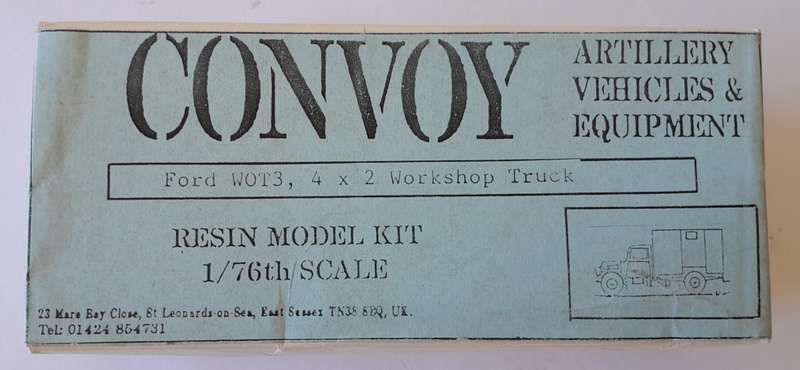 Vintage Convoy Model Kit. Military Ford WOTR3 4x2 Workshop Truck. Scale 1/76th. Mint In Box.