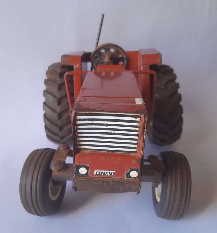 Vintage Strike Toys Large Metal `Fiat` Tractor And Tipping Trailer Set. 60.5 cm.