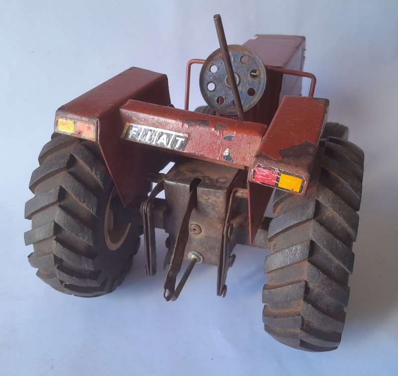 Vintage Strike Toys Large Metal `Fiat` Tractor And Tipping Trailer Set. 60.5 cm.