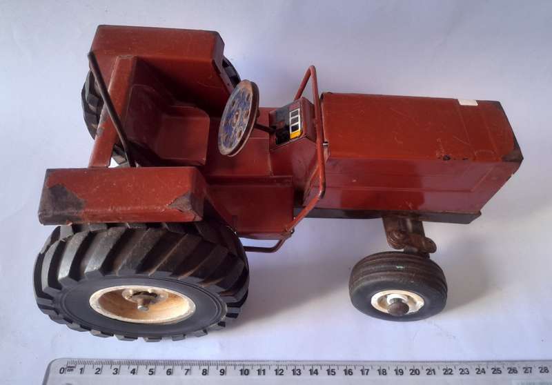 Vintage Strike Toys Large Metal `Fiat` Tractor And Tipping Trailer Set. 60.5 cm.