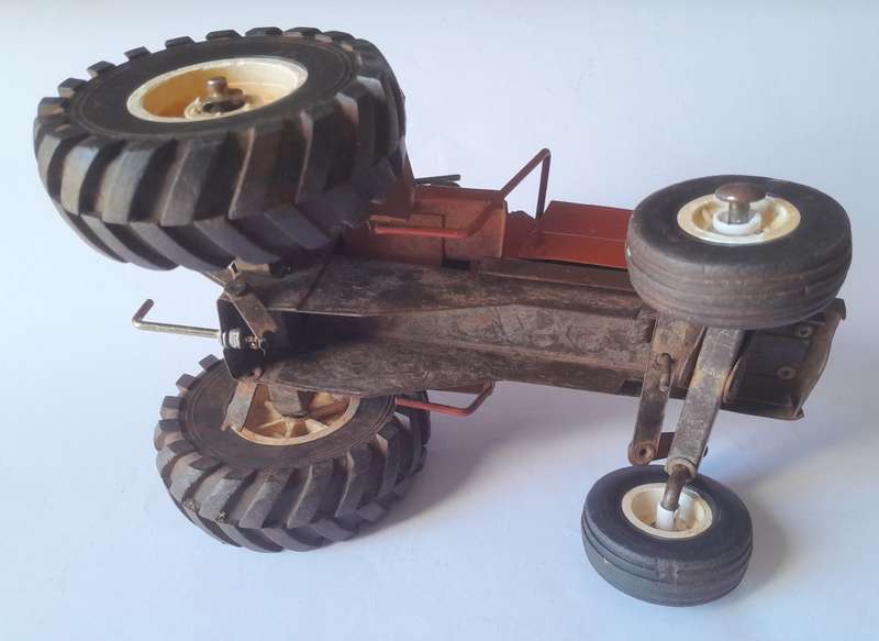 Vintage Strike Toys Large Metal `Fiat` Tractor And Tipping Trailer Set. 60.5 cm.