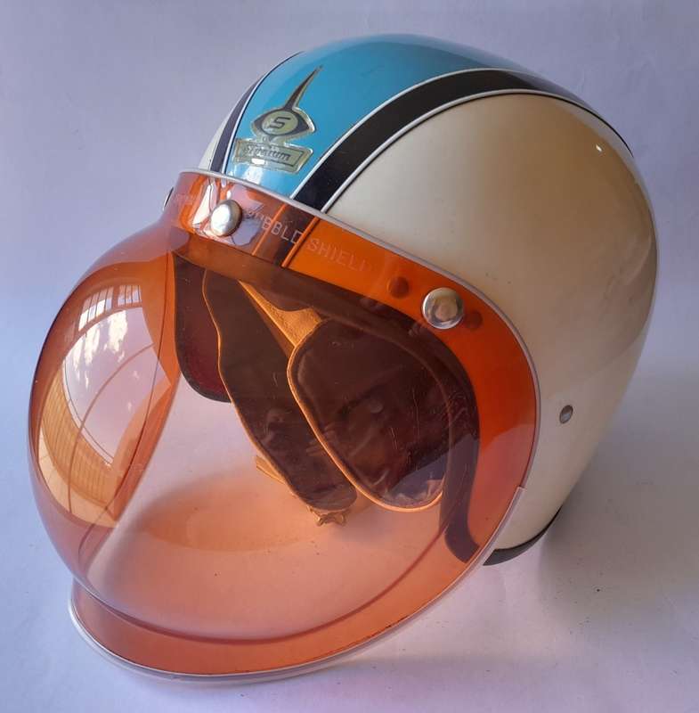 Vintage 1960`s `Stadium Project 4` Helmet With `McHal` Bubble Shield. Rare. Amazing Condition.