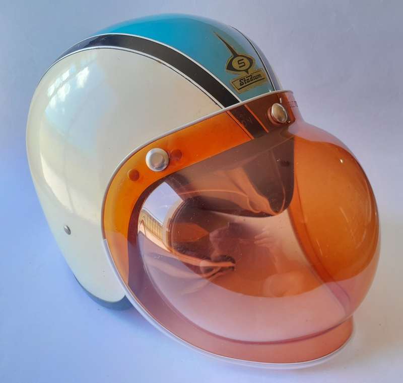 Vintage 1960`s `Stadium Project 4` Helmet With `McHal` Bubble Shield. Rare. Amazing Condition.