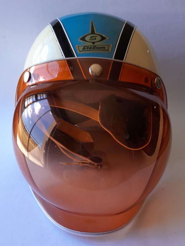 Vintage 1960`s `Stadium Project 4` Helmet With `McHal` Bubble Shield. Rare. Amazing Condition.