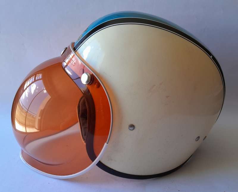 Vintage 1960`s `Stadium Project 4` Helmet With `McHal` Bubble Shield. Rare. Amazing Condition.