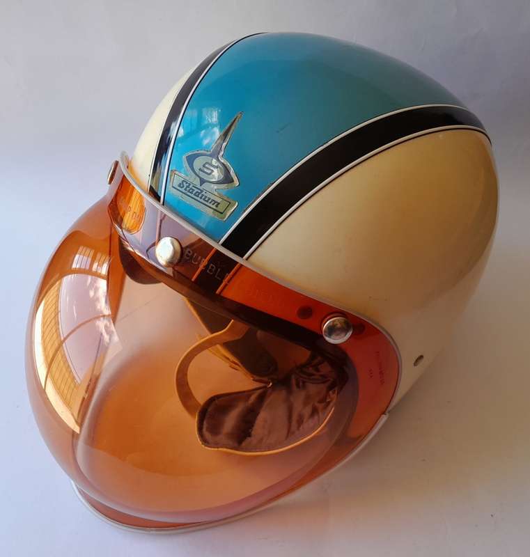 Vintage 1960`s `Stadium Project 4` Helmet With `McHal` Bubble Shield. Rare. Amazing Condition.