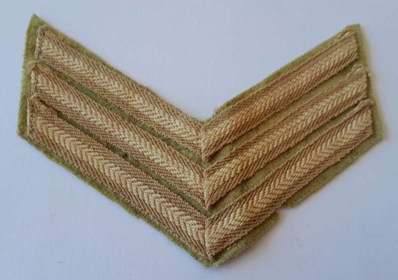 WW2 SA Airforce Sergeant`s Cloth Stripes.