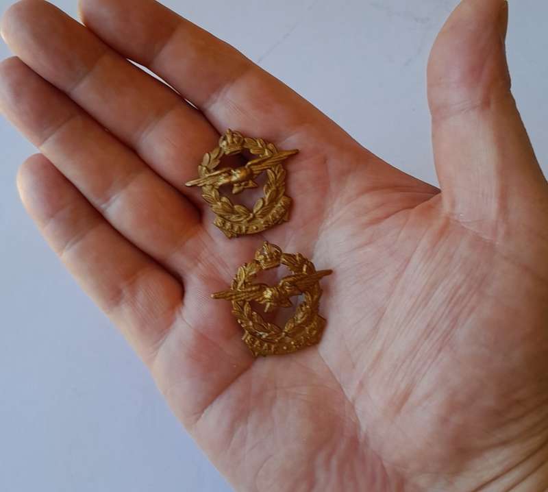 Pair of WW2 SA Airforce / SA Lugmag Collar Badges. 1 With Lugs Intact.