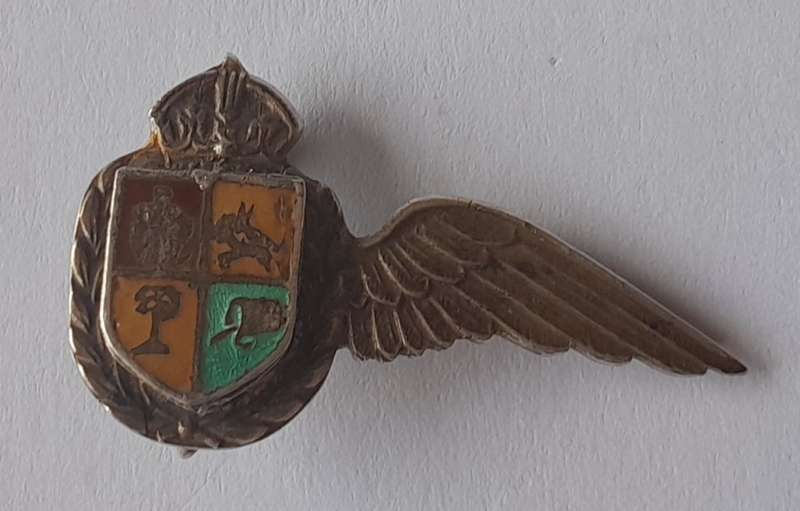 Very Rare Solid Silver WW2 SA Airforce Navigator Mess Dress Lapel Badge.