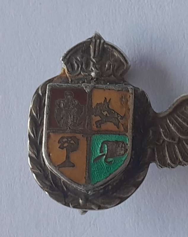 Very Rare Solid Silver WW2 SA Airforce Navigator Mess Dress Lapel Badge.