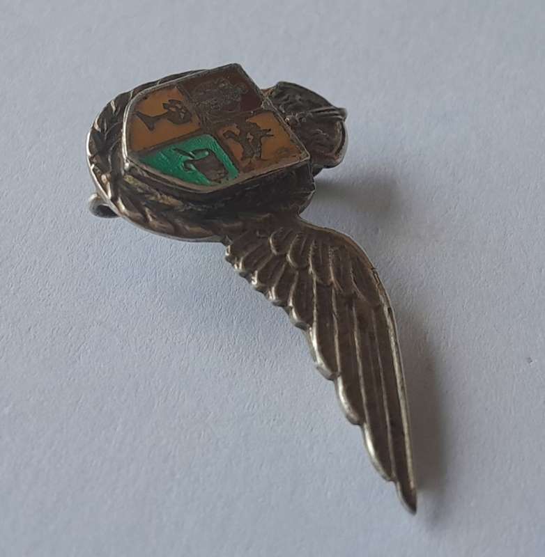 Very Rare Solid Silver WW2 SA Airforce Navigator Mess Dress Lapel Badge.