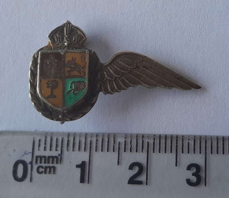 Very Rare Solid Silver WW2 SA Airforce Navigator Mess Dress Lapel Badge.