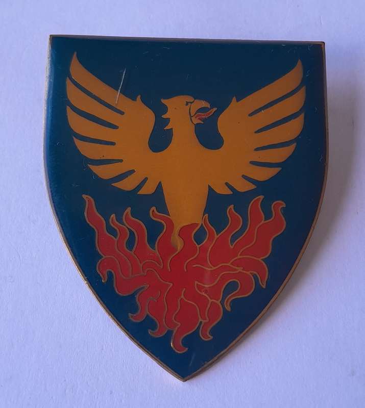 SADF Ermelo Commando Shoulder Flash. 2 Replaced Pins Intact.