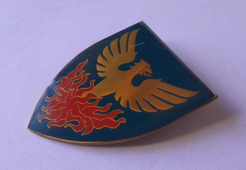 SADF Ermelo Commando Shoulder Flash. 2 Replaced Pins Intact.