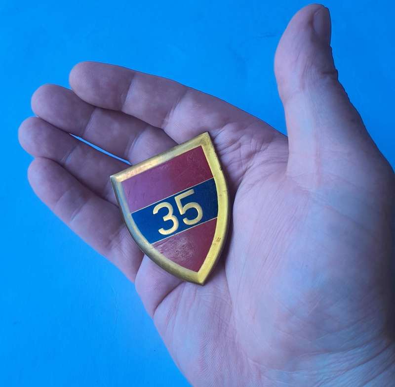 SADF 35 Engineer Support Unit Shoulder Flash. 3 Replaced Pins Intact.