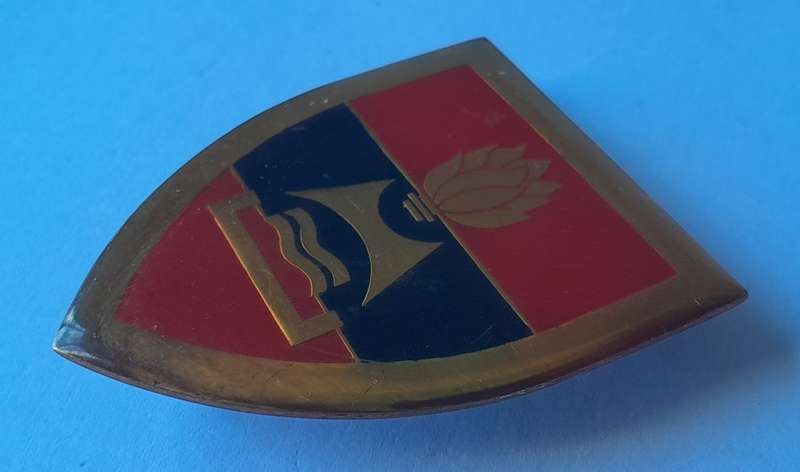 SADF 2 Field Engineer Regiment Shoulder Flash. 3 Pins Intact (1 Replaced).