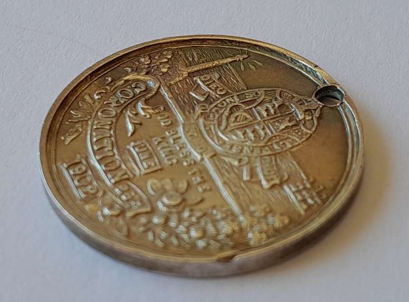 Solid Silver 1902 Coronation Medal. King Edward VII And Queen Alexandra.
