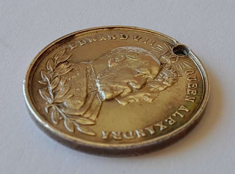 Solid Silver 1902 Coronation Medal. King Edward VII And Queen Alexandra.