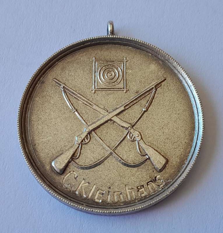 Solid Silver 1930 Shooting Fob Medal. Le Riche Beker. To C. Kleinhans.