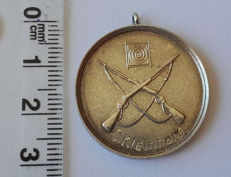 Solid Silver 1930 Shooting Fob Medal. Le Riche Beker. To C. Kleinhans.