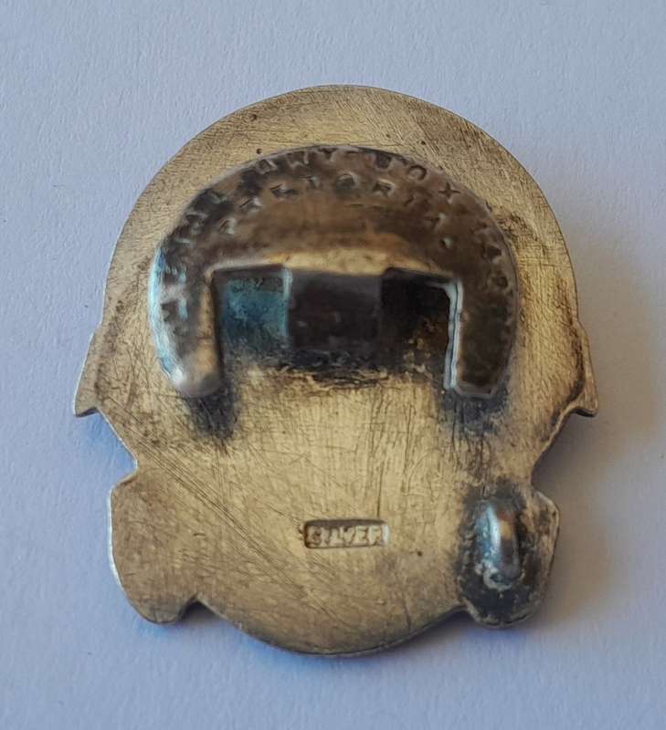 Solid Silver And Enamel `Union Club Of South Africa / Durban / Life Member` Lapel Badge.