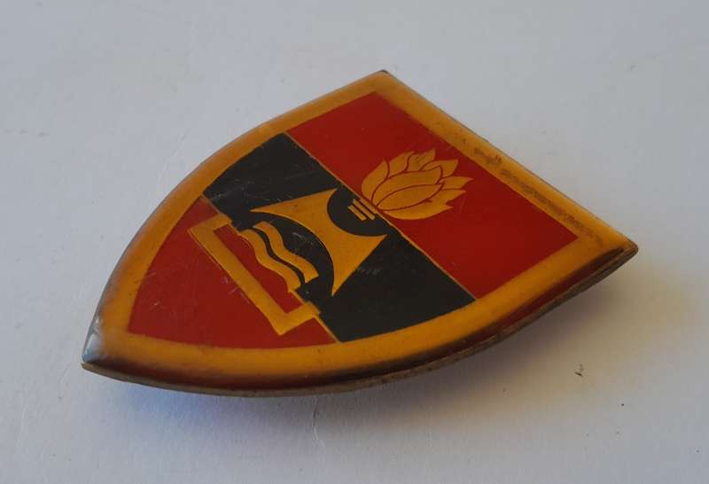 SADF 2 Field Engineer Regiment Metal Shoulder Flash. All Pins Intact.