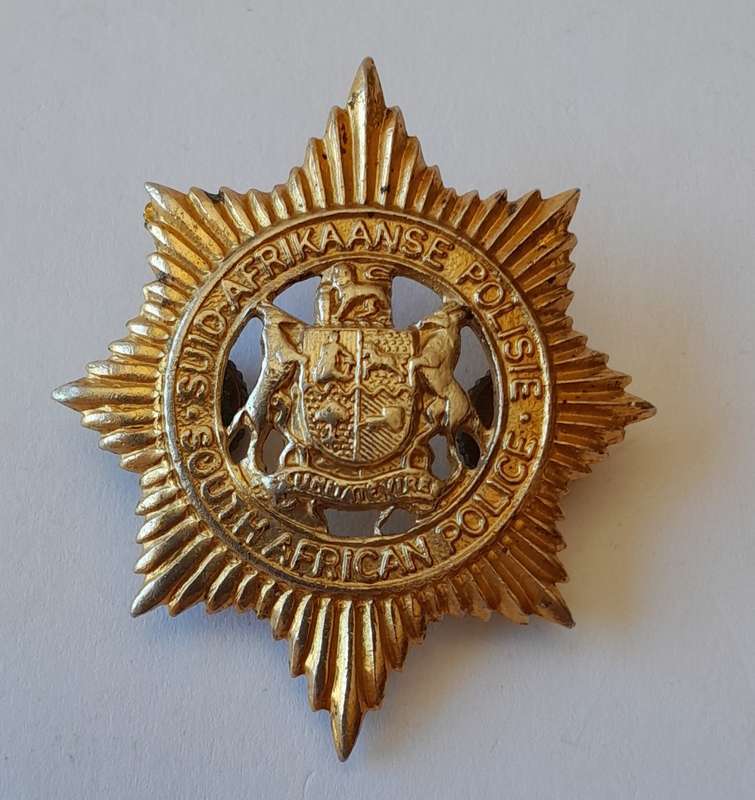 Vintage South African Police Metal Badge. Lugs Intact.