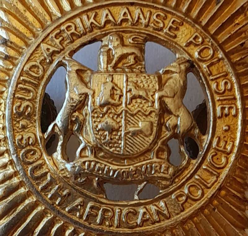Vintage South African Police Metal Badge. Lugs Intact.