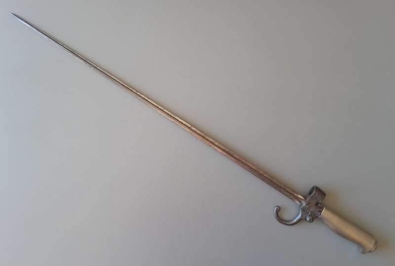 Original French WWI Lebel M1886 Nickel Handle Cruciform Épée Bayonet (First Pattern).