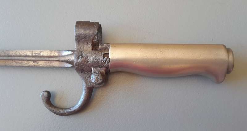 Original French WWI Lebel M1886 Nickel Handle Cruciform Épée Bayonet (First Pattern).